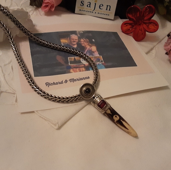 VINTAGE SAJEN 925 SOLID STERLING SILVER AFRICAN MUDD BEAD SLIDE - Picture 13 of 17